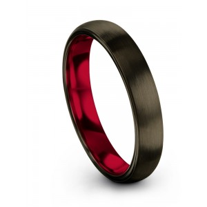 Moonlit Graphite Crimson Allure 4mm Wedding Band