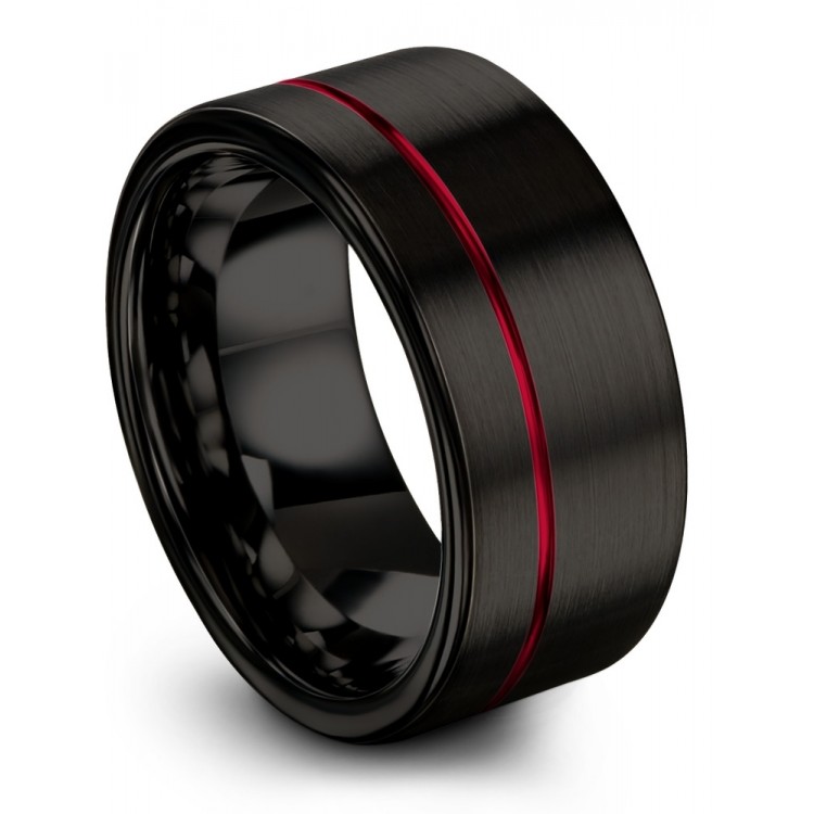 Dark Knight Crimson Allure 10mm Black Wedding Ring