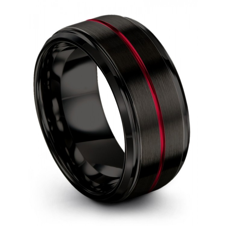Dark Knight Crimson Allure 10mm fancy Wedding Rings