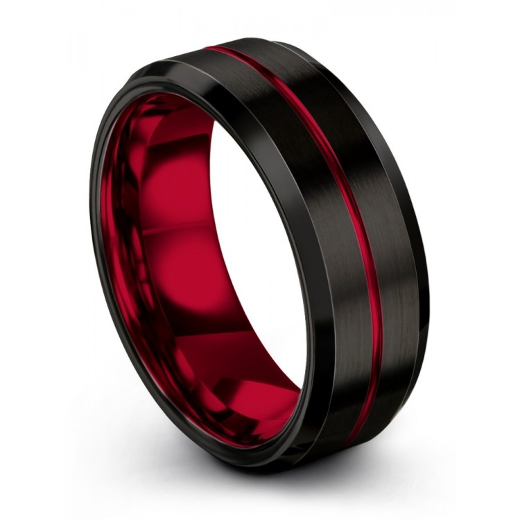 Dark Knight Crimson Allure 8mm Wedding Ring