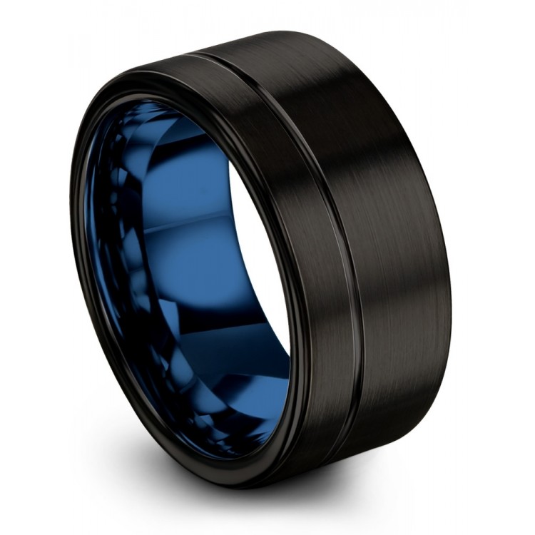 Dark Knight Empire Blue 10mm Latest Black Wedding Ring