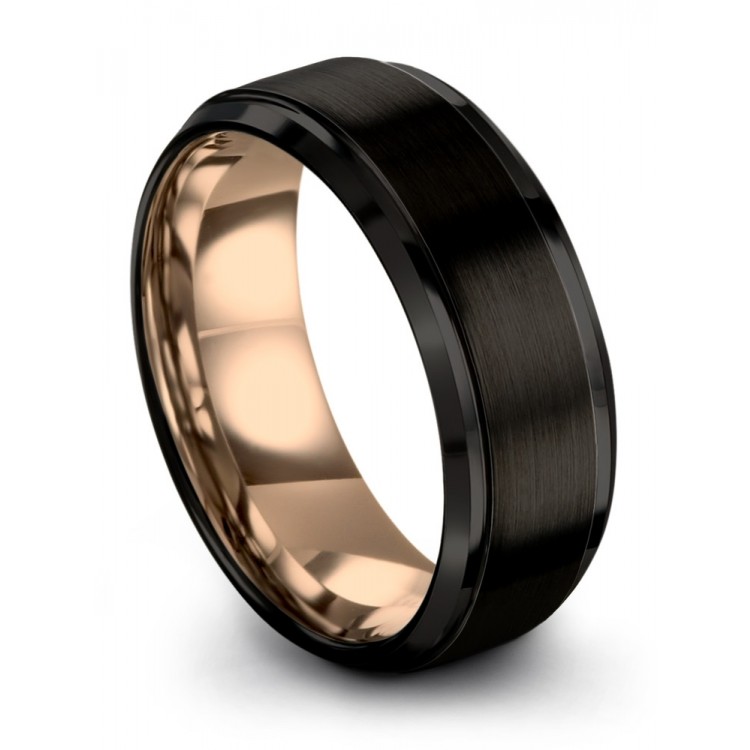 Dark Knight Rose Gold 8mm Wedding Ring