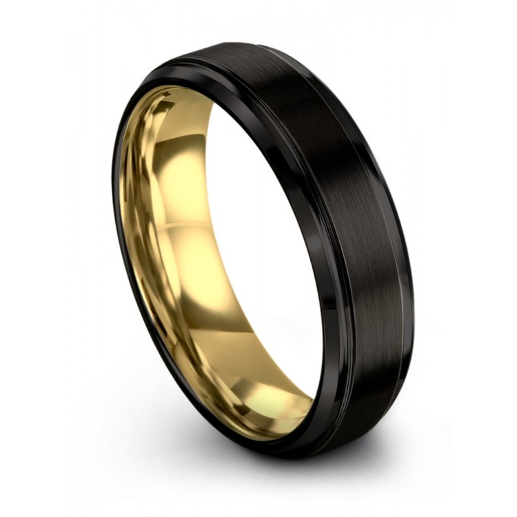 Dark Knight Yellow Gold 6mm Latest Wedding Ring