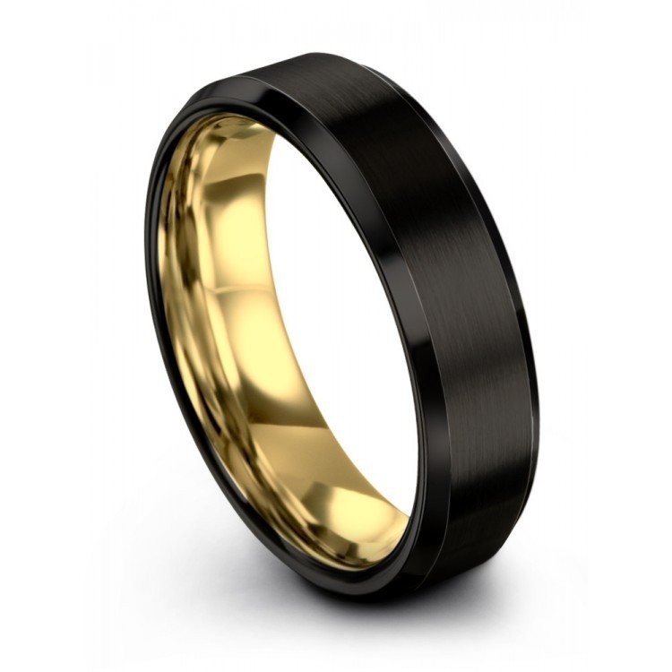 Dark Knight Yellow Gold 6mm Unique Wedding Ring