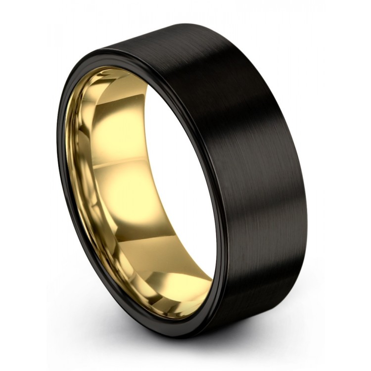 Dark Knight Yellow Gold 9mm Wedding Ring