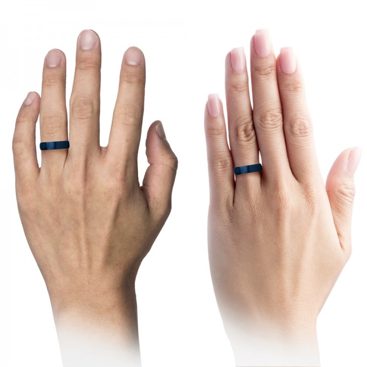 Empire Blue Crimson Allure 6mm Unique Wedding Ring