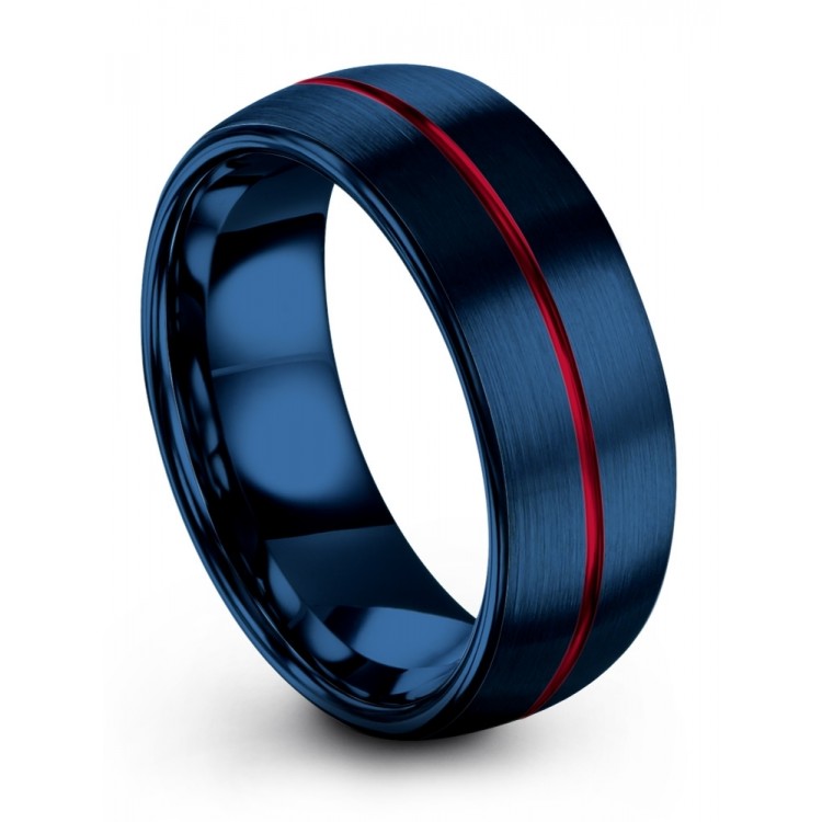 Empire Blue Crimson Allure 8mm Wedding Ring