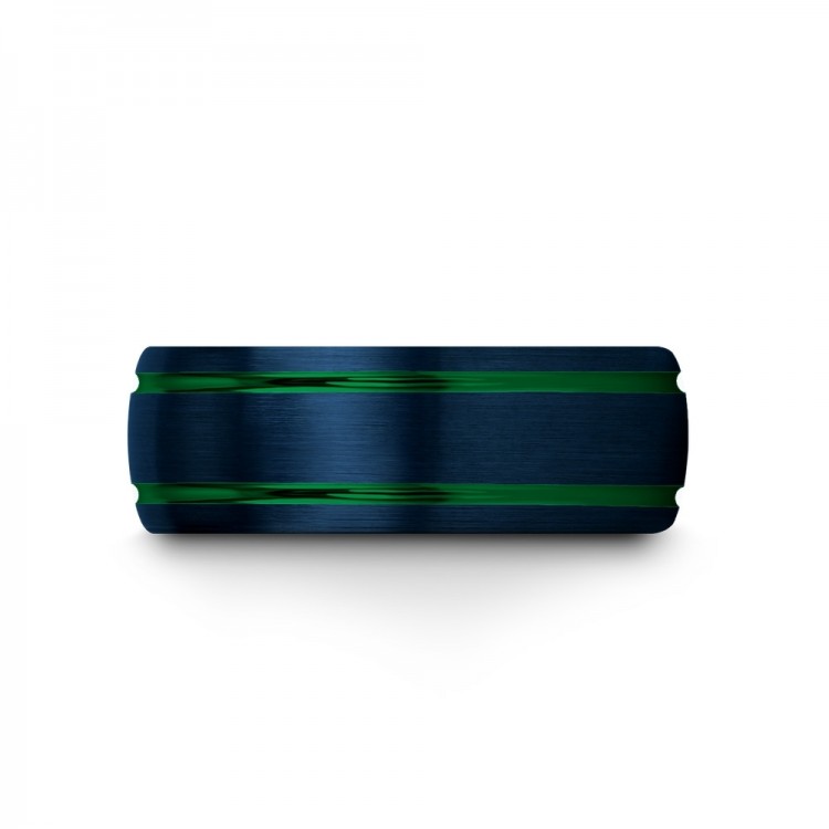 Empire Blue Emerald Zing 8mm Women Wedding Ring