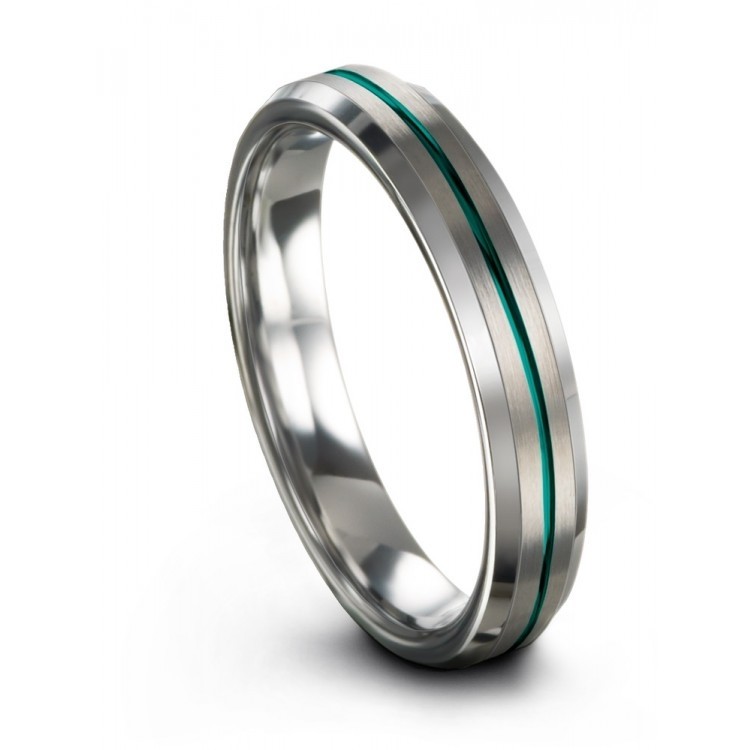 Galena Gray Aqua Teal 4mm Latest Wedding Ring