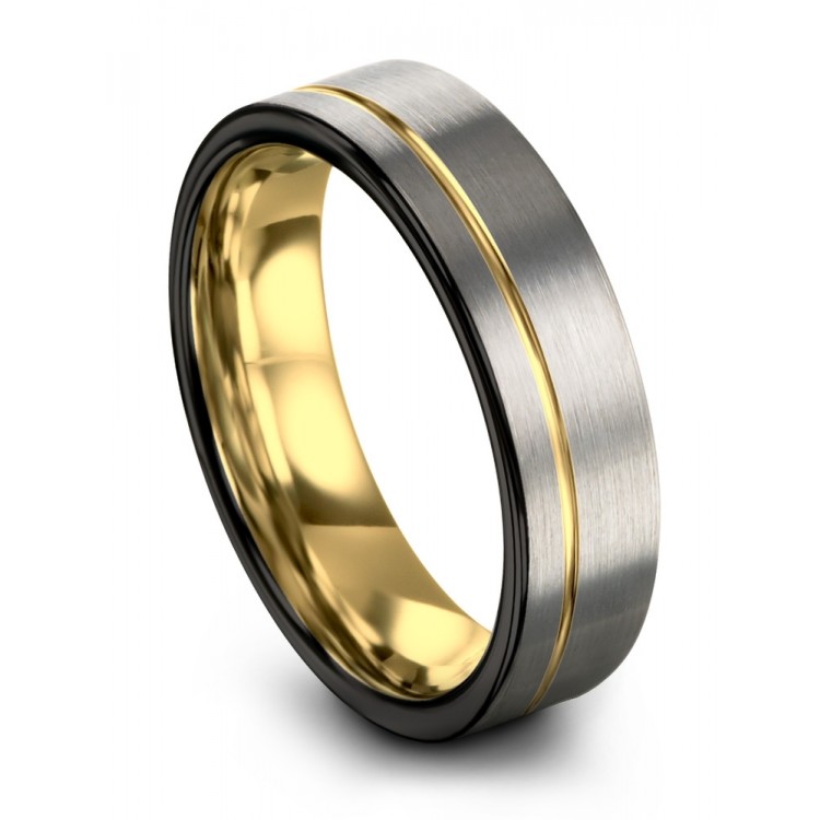 Galena Gray Dark Knight Rose Gold 7mm Women Wedding Ring
