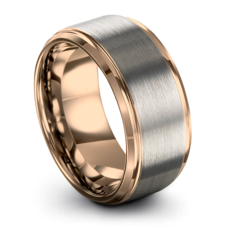 Galena Gray Rose Gold 10mm Wedding Rings