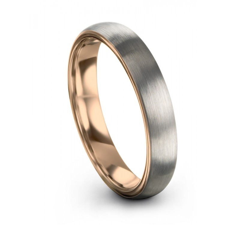 Galena Gray Rose Gold 4mm Unique Wedding Ring