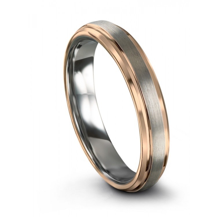 Galena Gray Rose Gold 4mm Wedding Ring