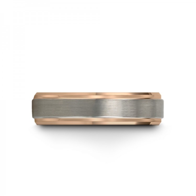 Galena Gray Rose Gold 6mm Unique Wedding Ring