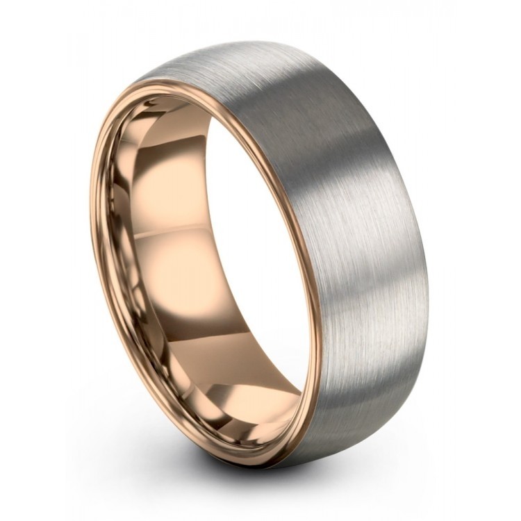 Galena Gray Rose Gold 7mm Wedding Ring
