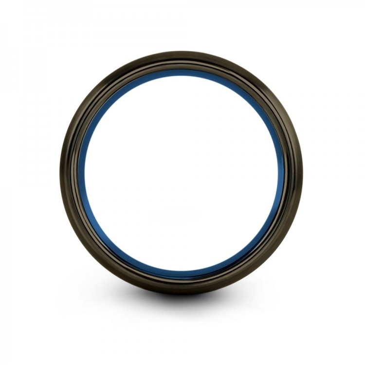 Moonlit Graphite Empire Blue 6mm Women Wedding Ring