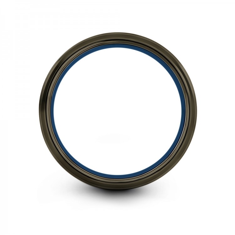 Moonlit Graphite Empire Blue 8mm Fancy Wedding Ring