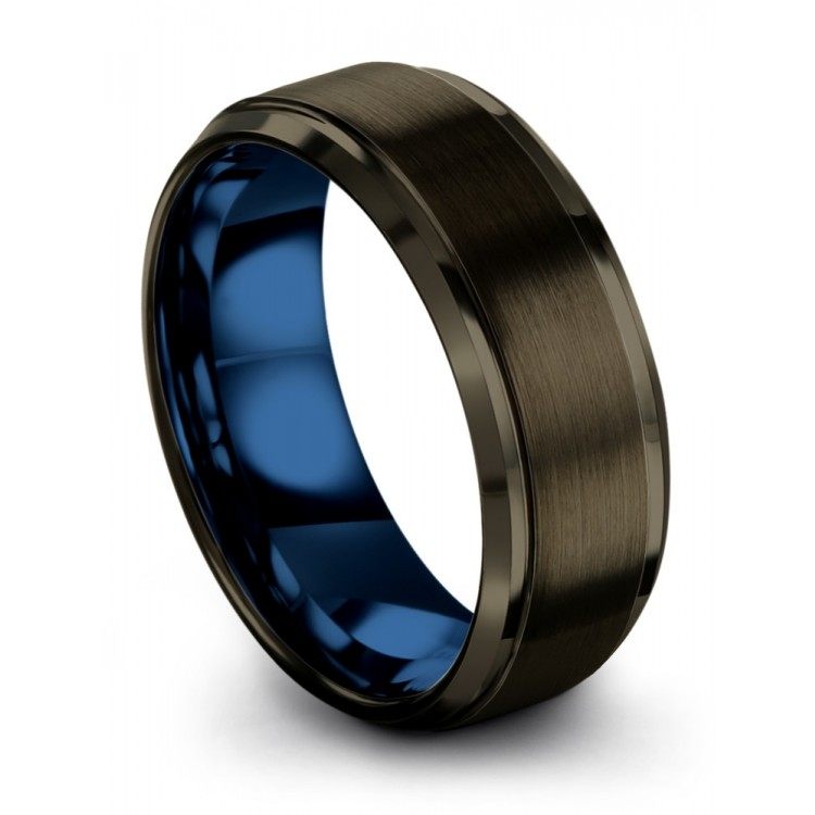 Moonlit Graphite Empire Blue 8mm Fancy Women Wedding Ring