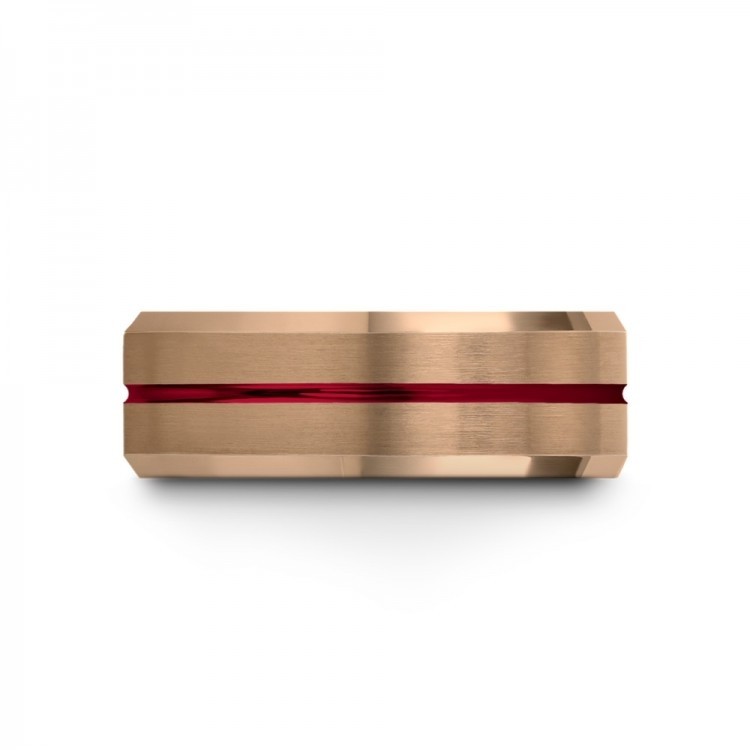 Rose Gold Crimson Allure 8mm Latest Wedding Rings