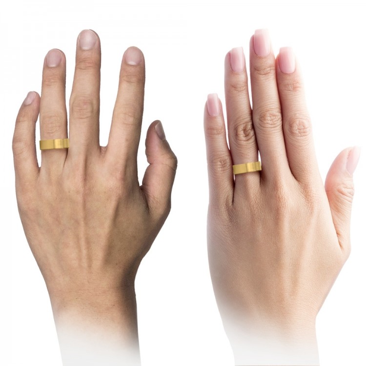 Yellow Gold Aqua Teal 8mm Women Wedding Ring